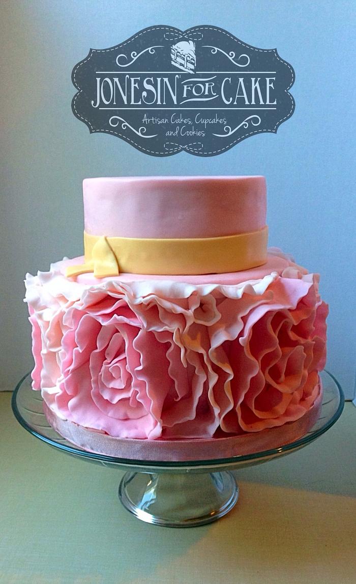 Ruffle rose cake
