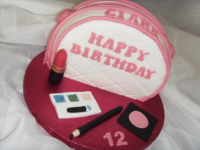 Makeup Bag and Makeup Birthday Cake