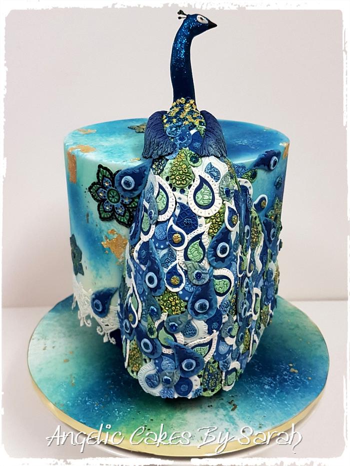 Peacock Cake inspired by a Serviette
