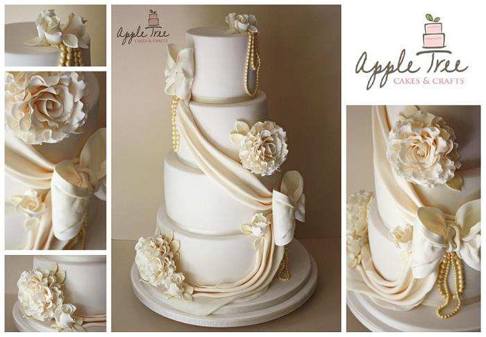 Ivory Elegance Wedding Cake