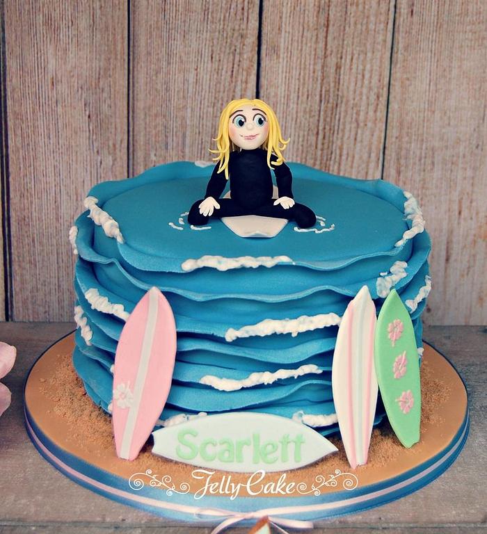 Surfing Fun Birthday Cake and Dessert Table