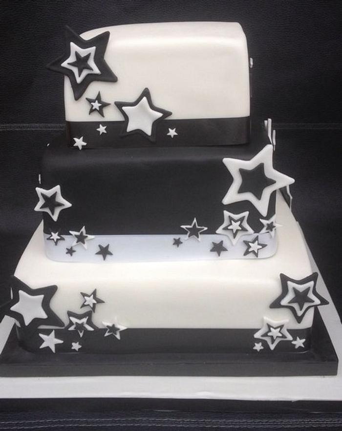 B&W wedding cake