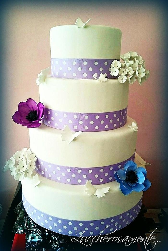 Anemone wedding cake