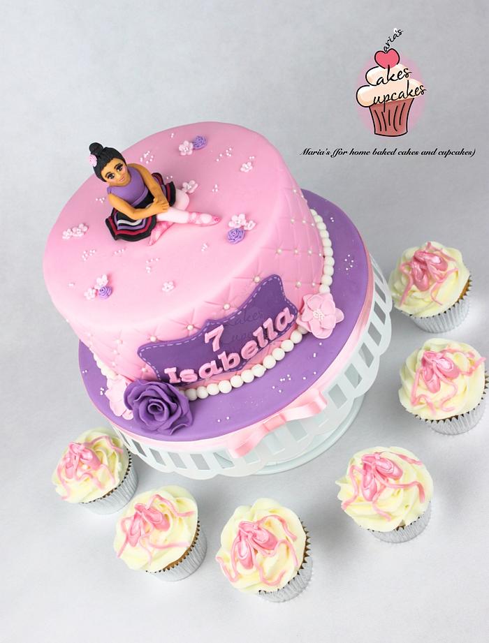 Ballerina cake and cupcakes