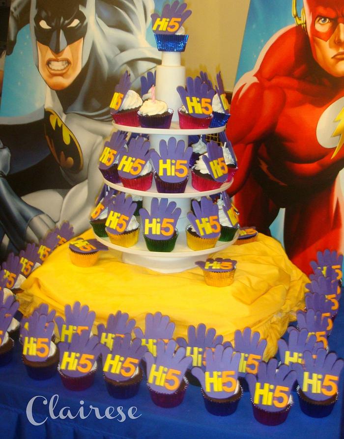 Hi-5 themed cupcake tower