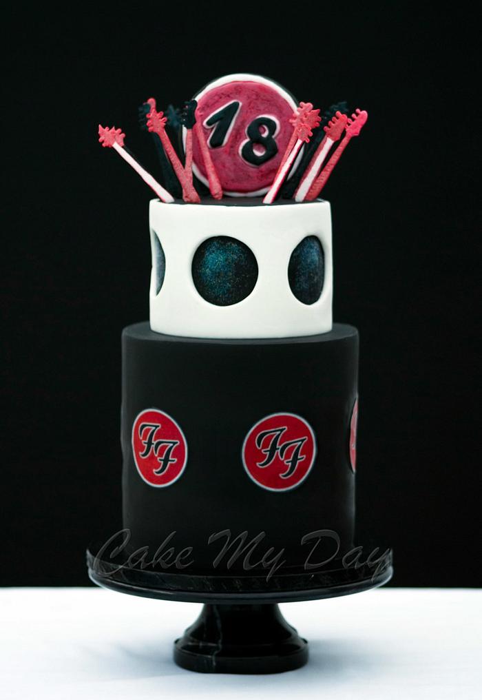 Foo Fighters themed cake