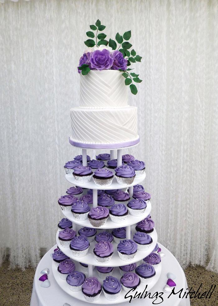 Wedding cake with cupcakes tower " Kirstin"