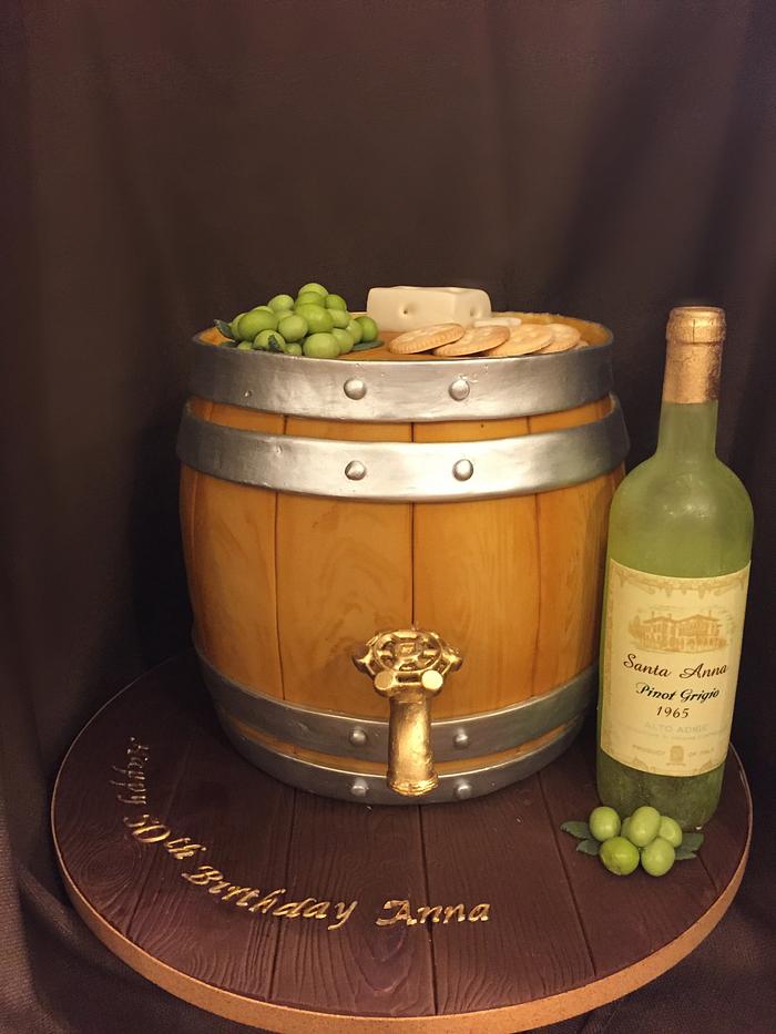 50th birthday Wine Barrel Cake