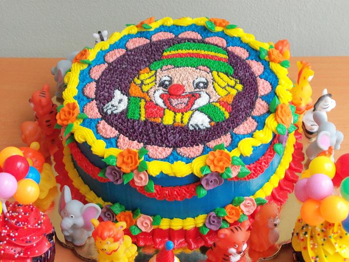 Clown Cake done w/ Rice Paper Transfer.
