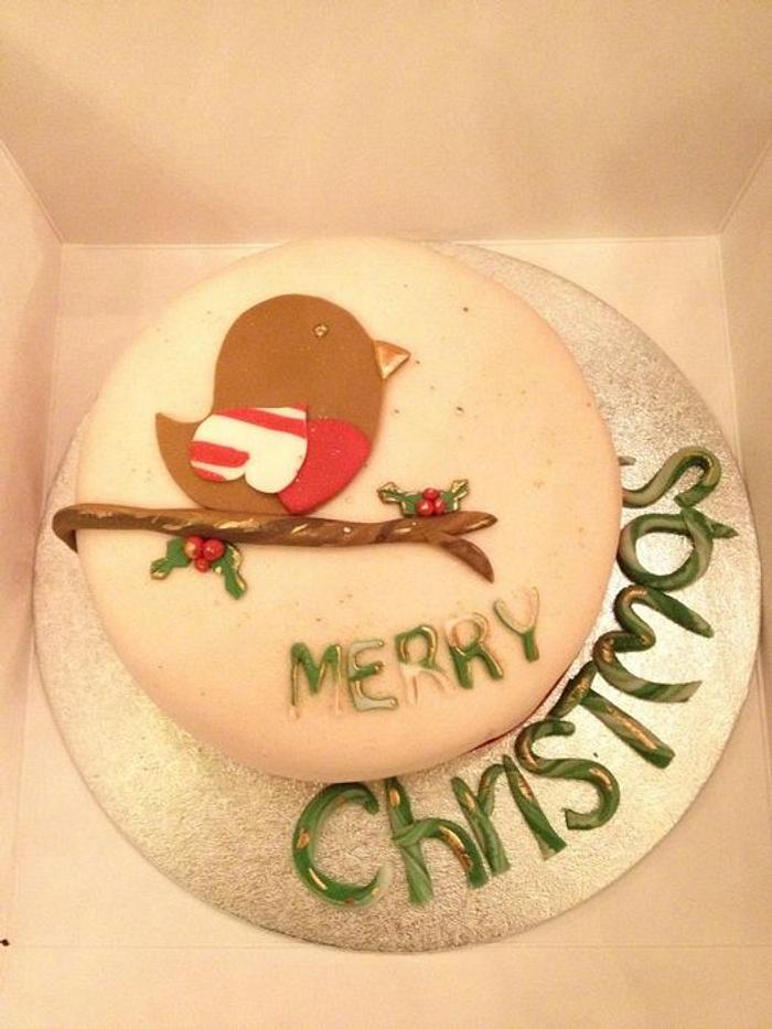 Christmas robin cake 