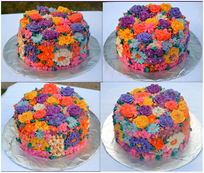 Garden floral cake 