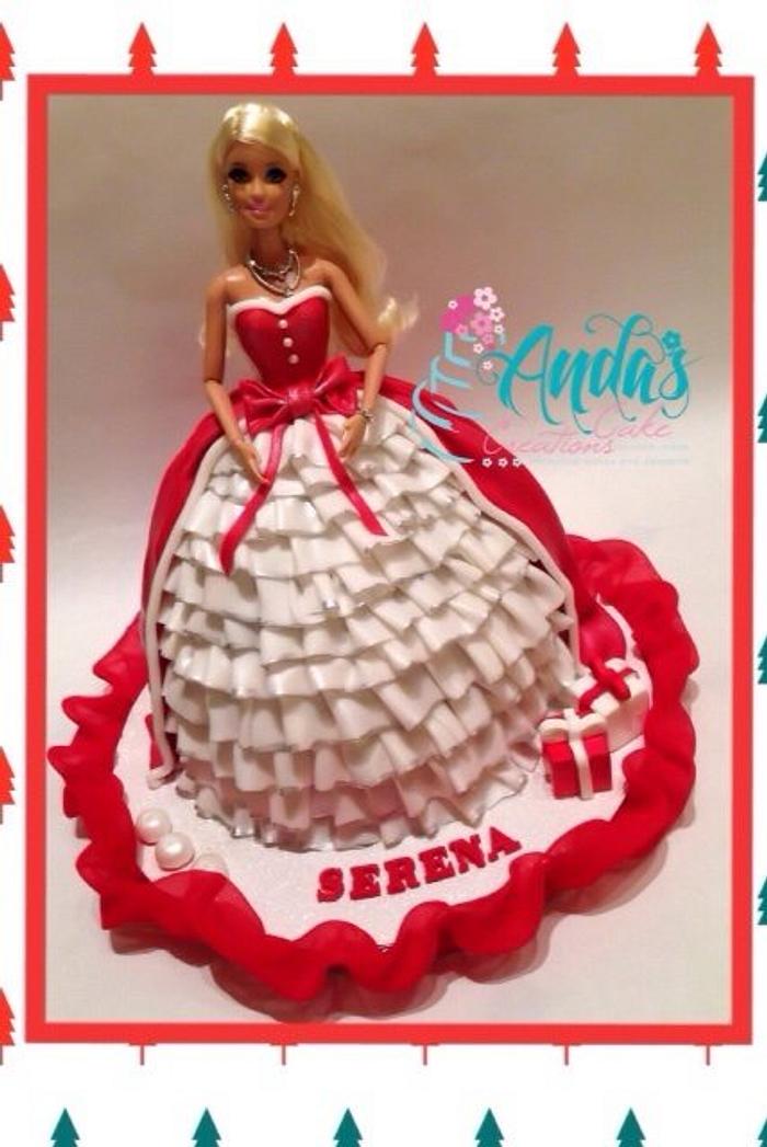 Christmas Barbie Princess Cake