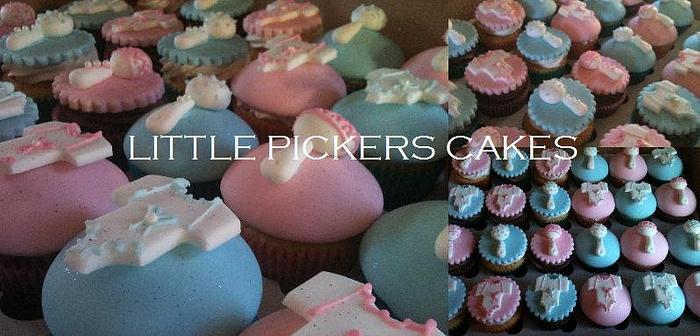 pink & blue baby shower cupcakes