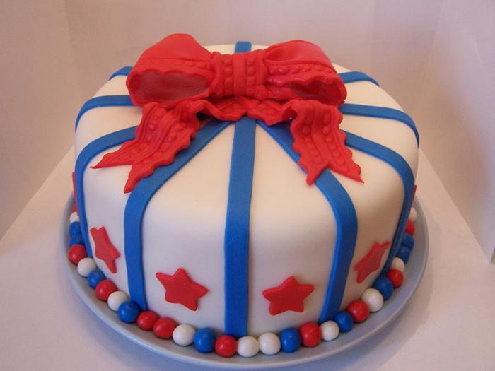 "Blue and red cake"