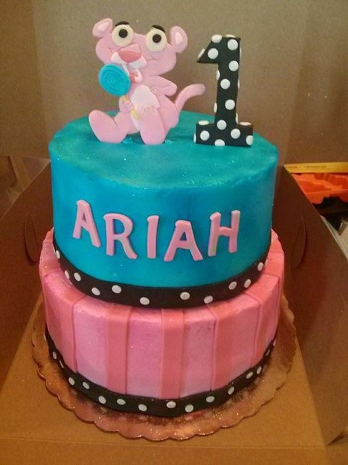 Baby Pink Panther Birthday Cake 