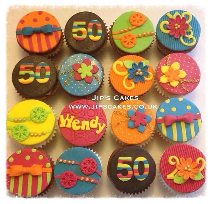 Colourful birthday cupcakes