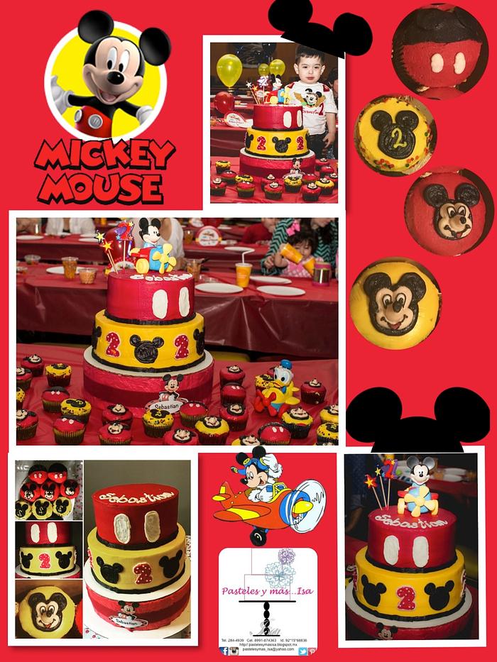 MICKEY MOUSE CAKE AND CUPCAKES