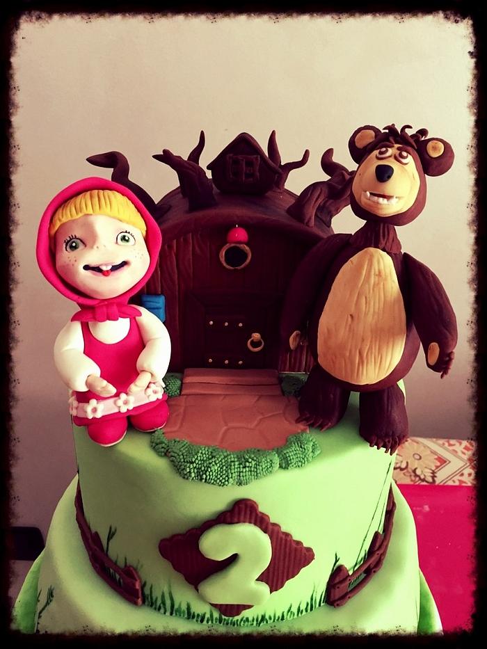 Masha and bear cake 