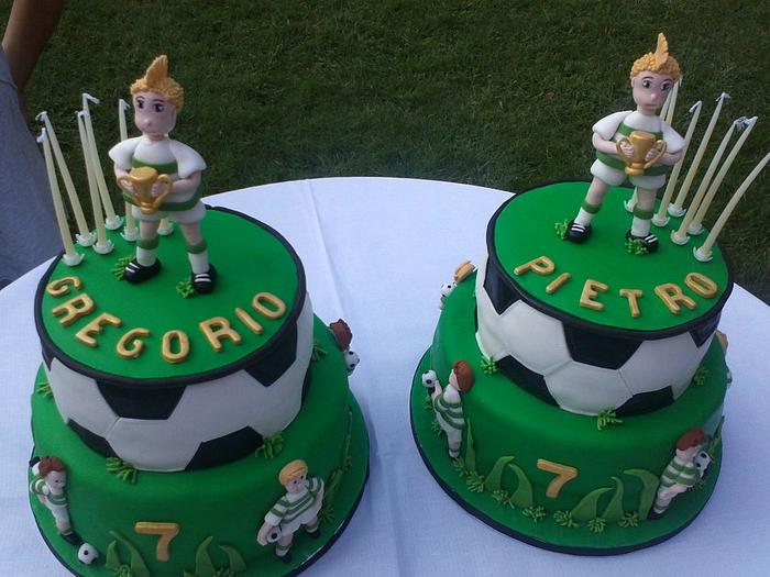 soccer cakes for twins
