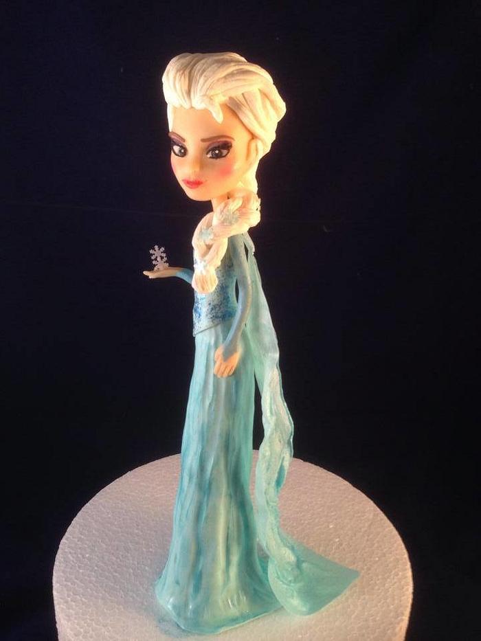 Elsa made from modelling chocolate