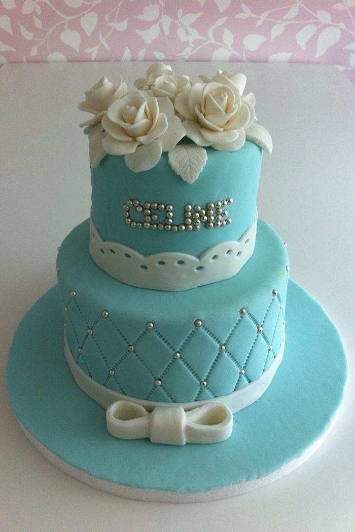 Two tier birthday cake