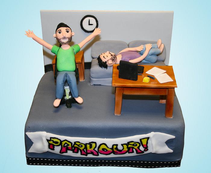 "Parkour" The Office Cake