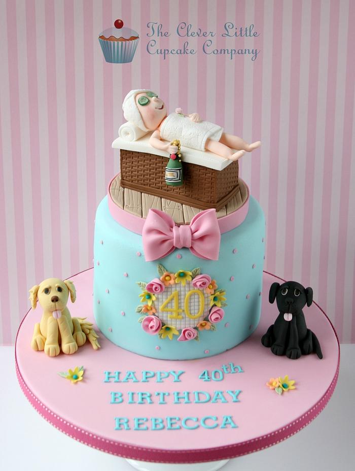 Spa Themed 40th Birthday Cake