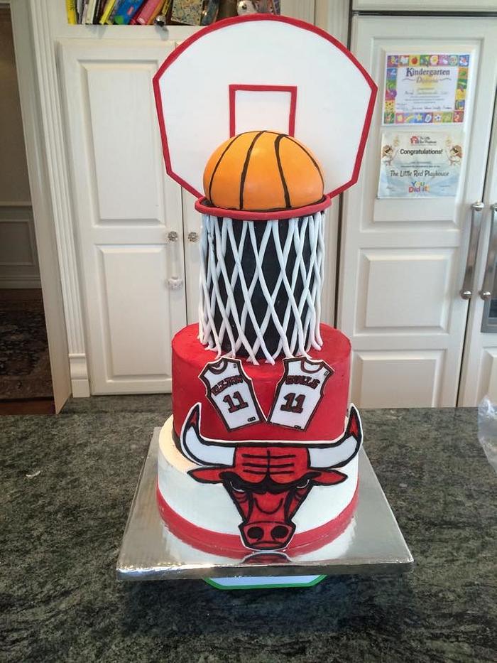Chicago Bulls Basketball / Backboard Birthday Cake! 