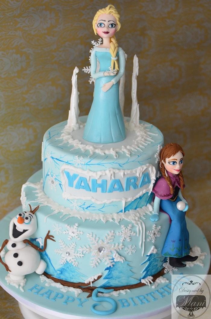 Frozen themed birthday cak
