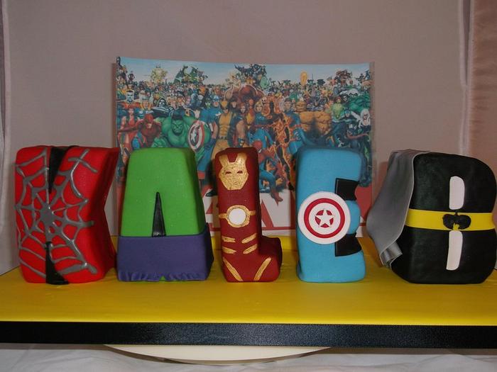 Superhero Inspired Letter Cakes