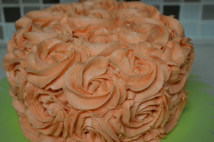 Peach rosette cake 