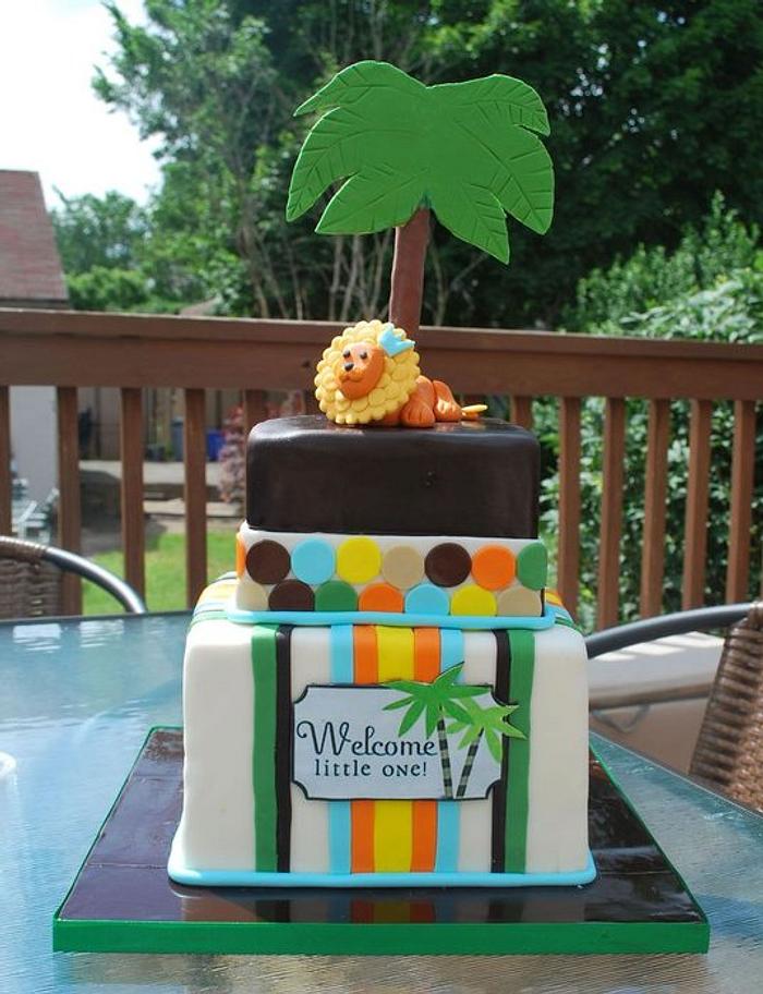 King of the Jungle Baby Shower cake