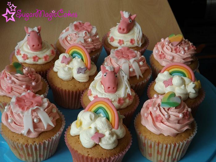 rainbow pony cupcakes