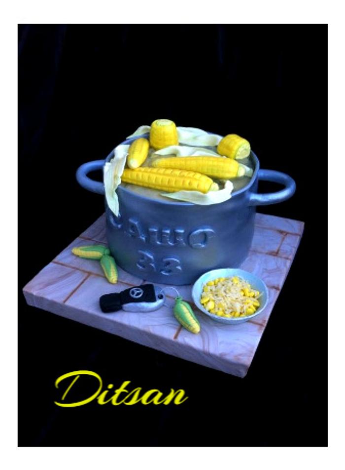 A saucepan with corn