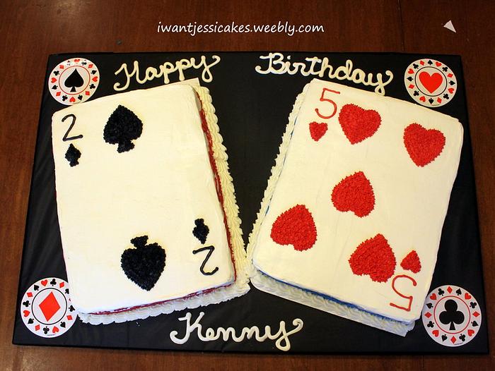 Poker themed birthday cake & treats