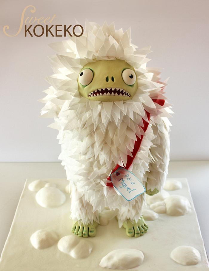 Yeti Zombie Birthday Cake