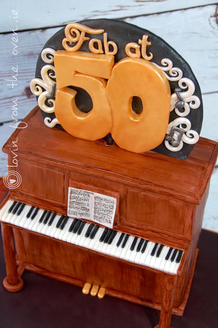 Fab at 50 Upright Piano Cake