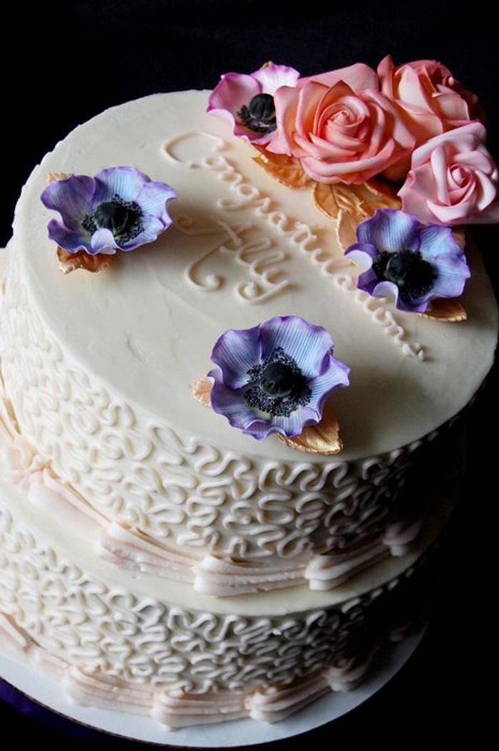 Floral shower cake