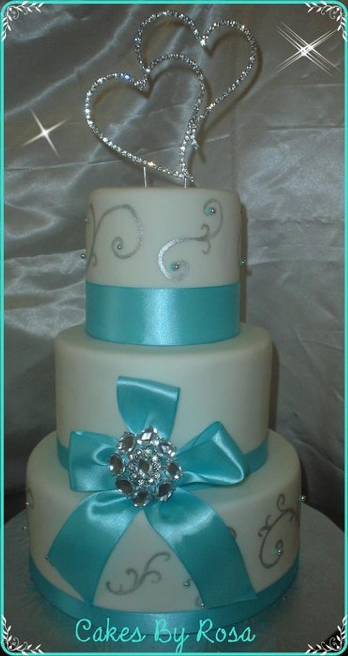 Teal Wedding Cake
