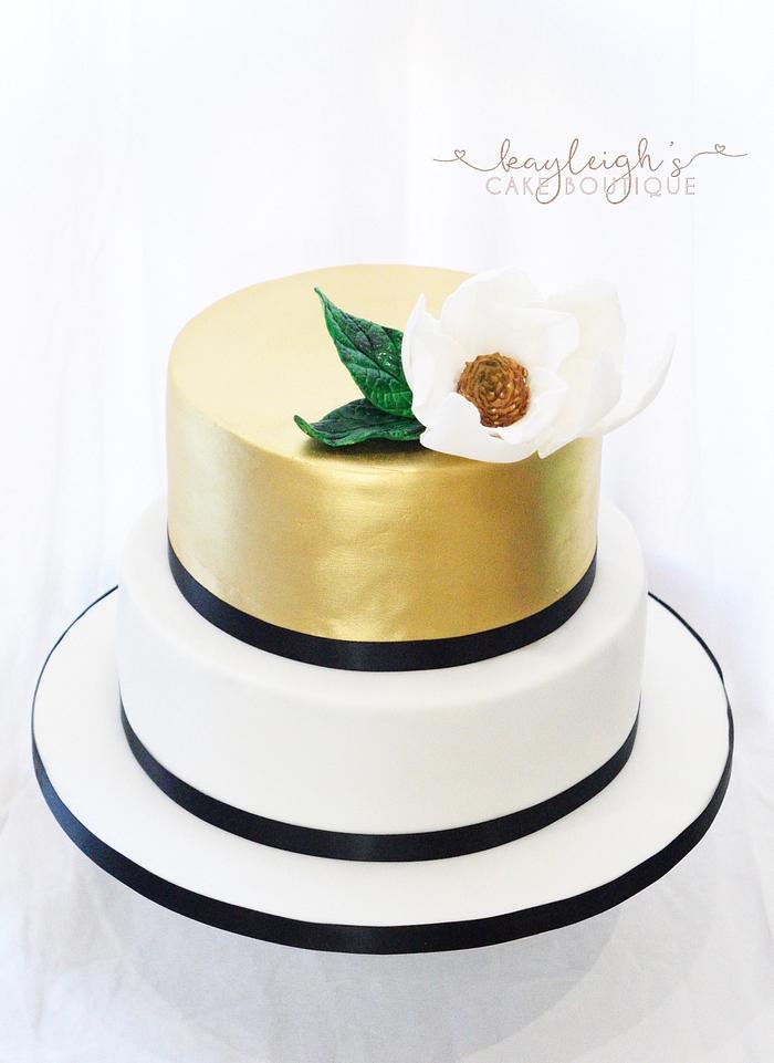 Gold wedding cake 