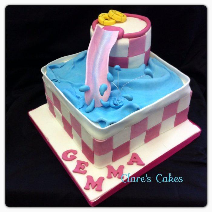 Waterslide cake