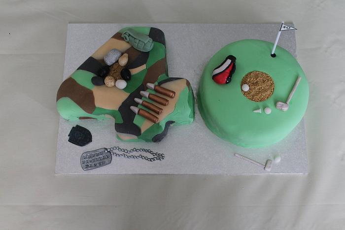 Call of Duty/Golf themed cake and cupcakes!