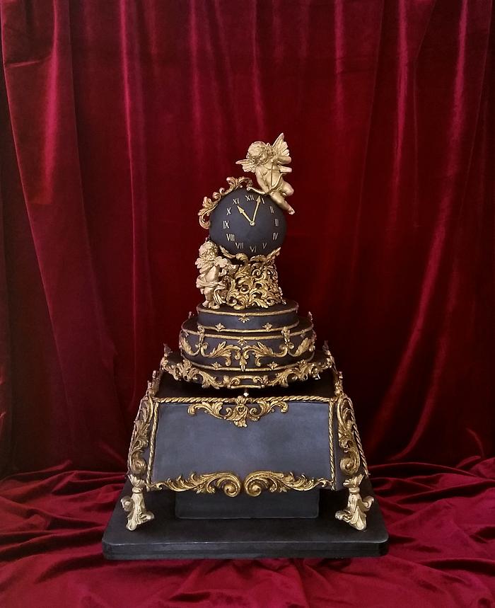 Baroque clock cake