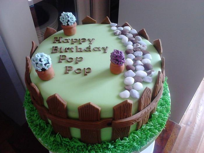 Garden birthday cake