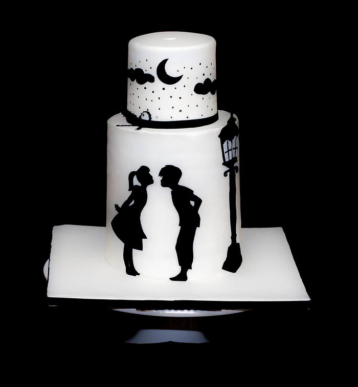 silhouette Wedding cake