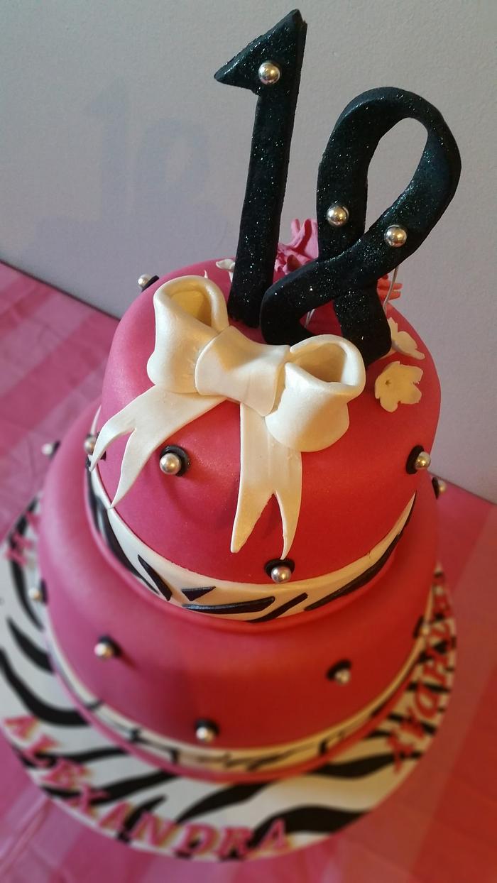 Pink and zebra cake