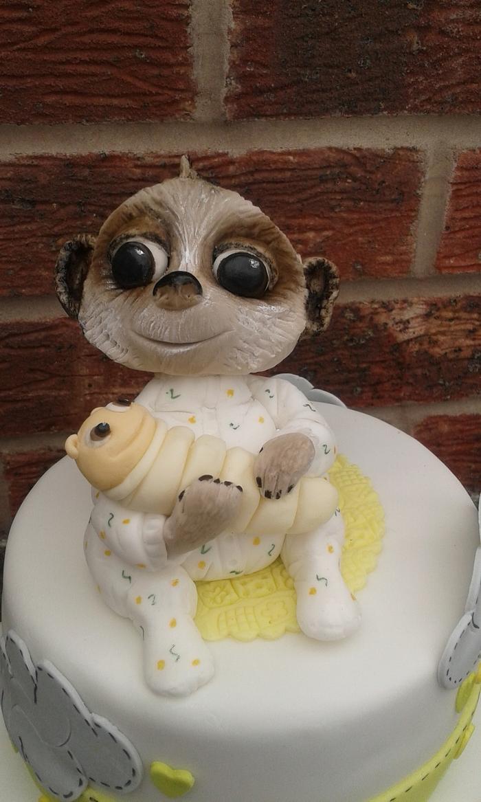 Baby Oleg and elephants baby shower cake