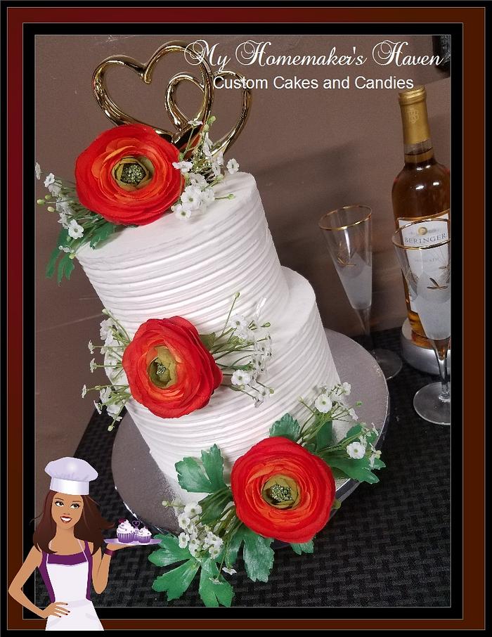 Cabbage Rose Wedding Cake