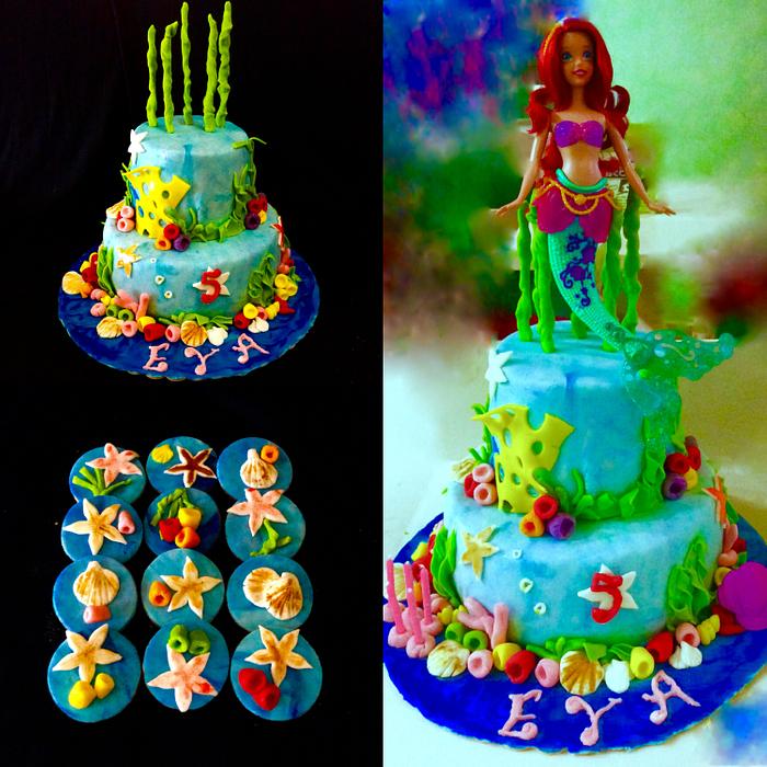Ariel cake and cookies 