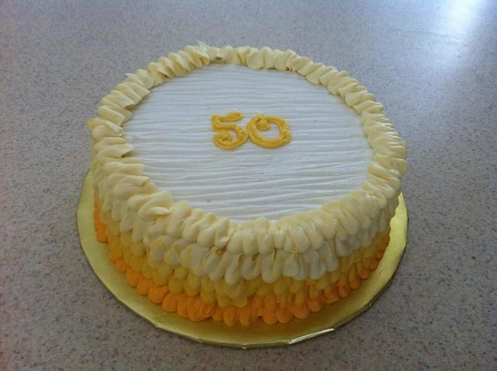50th Birthday in Ombre Buttercream Ruffles